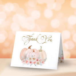 Sweet Pumpkin Floral Baby Dusche Dankeskarte