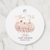 Sweet Pumpkin Floral Baby Dusche Geschenkanhänger (Rückseite)