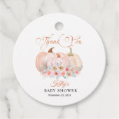 Sweet Pumpkin Floral Baby Dusche Geschenkanhänger (Vorderseite)