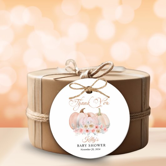 Sweet Pumpkin Floral Baby Dusche Geschenkanhänger