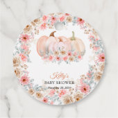 Sweet Pumpkin Floral Baby Dusche Geschenkanhänger (Rückseite)