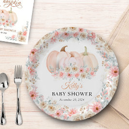 Sweet Pumpkin Floral Baby Dusche Pappteller