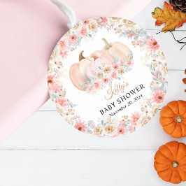 Sweet Pumpkin Floral Baby Dusche Runder Aufkleber