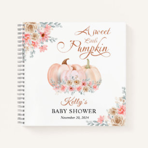 Sweet Pumpkin Floral Baby Showbook Notizblock