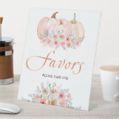 Sweet Pumpkin Floral Baby Shower Favorit Schild (In Situ)