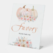Sweet Pumpkin Floral Baby Shower Favorit Schild (Vorderseite)