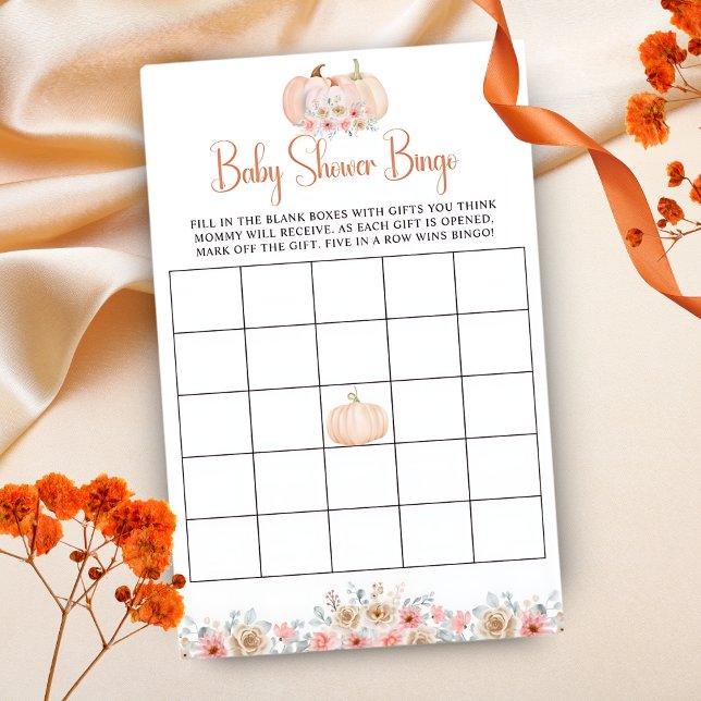Sweet Pumpkin Floral Bingo Baby Dusche (Von Creator hochgeladen)