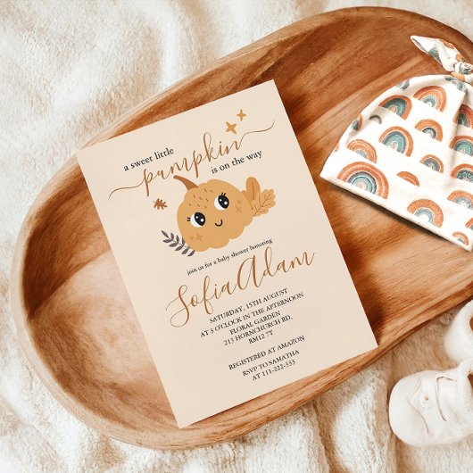 Sweet Pumpkin Herbst Kinderdusche Einladung