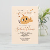 Sweet Pumpkin Herbst Kinderdusche Einladung (Stehend Vorderseite)