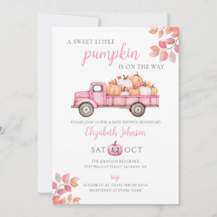 Sweet Pumpkin Pink Baby Dusche Foto QR Code Einladung