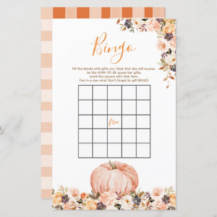 Sweet Pumpkin Rustikale Floral Geburtstag Bingo Sp