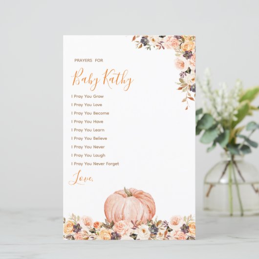 Sweet Pumpkin Rustikale Liebe Gebete für Baby (Stehend Vorderseite)