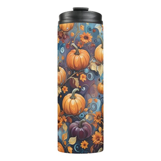 Sweet Pumpkins Fall Pattern Thermosbecher (Vorderseite)