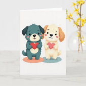 Sweet Puppy Love Card Karte (Gelbe Blume)