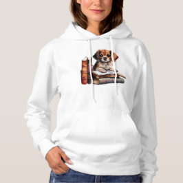 Sweet Puppy mit Büchern und Brillen Hoodie