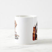 Sweet Puppy mit Büchern und Brillen Kaffeetasse (Mittel)