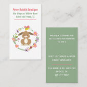 Sweet Rabbit and Floral Wreath Visitenkarte (Vorne/Hinten)
