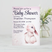 Sweet Rabbit Baby Dusche Einladung (Stehend Vorderseite)