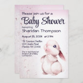 Sweet Rabbit Baby Dusche Einladung (Vorne/Hinten)