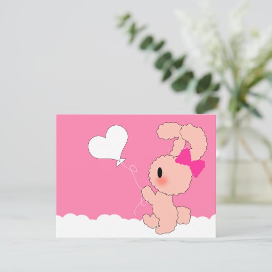 Sweet Rabbit Niedlich 4. Geburtstag Einladung (Stehend Vorderseite)