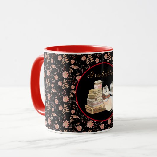 Sweet Raccoon Anpassen von Text und Farbe Tasse (Vorderseite Links)