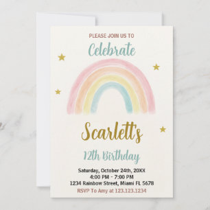 Sweet Rainbow Birthday Einladung