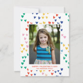 Sweet Rainbow Herzens Valentinstag Fotokarte Feiertagskarte (Vorderseite)