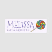 Sweet Rainbow Lollipop Lolly Candy Store Namensschild (Vorderseite)