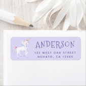 Sweet Rainbow Unicorn Birthday Return Address (Insitu)