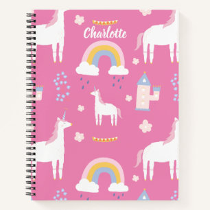 Sweet Rainbow Unicorn Blume Notizblock