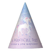 Sweet Rainbow Unicorn Glittery Birthday Party Partyhütchen (Vorderseite)