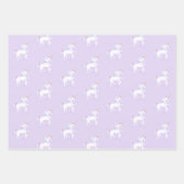 Sweet Rainbow Unicorn Hearts Glittery Geschenkpapier Set (Vorderseite 2)