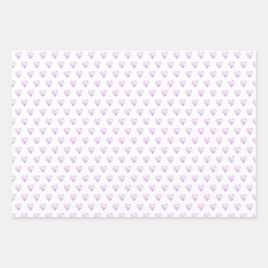 Sweet Rainbow Unicorn Hearts Glittery Geschenkpapier Set (Vorderseite 3)