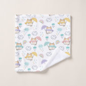 Sweet Rainy Day Pattern Badehandtuch Set (Waschlappen)