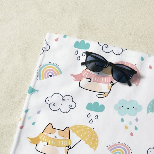 Sweet Rainy Day Pattern Beach Handtuch (Beispiel)