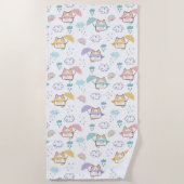 Sweet Rainy Day Pattern Beach Handtuch (Vorderseite)
