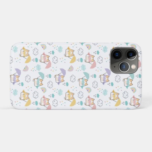 Sweet Rainy Day Pattern Case-Mate iPhone Hülle (Rückseite (Horizontal))
