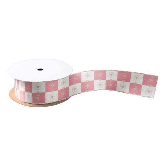 Sweet Raute Heart Checkered Satinband (Spule)