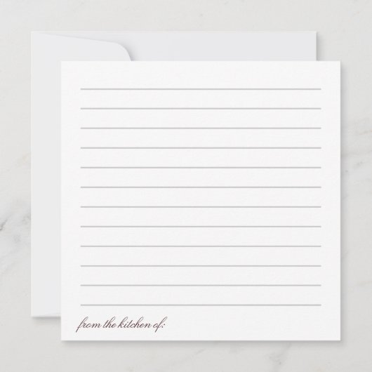 Sweet Recipe Trading Card Collection (Rückseite)