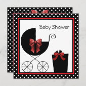 Sweet Red and Black Baby Dusche Einladung (Vorne/Hinten)