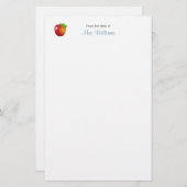 Sweet Red Apple School Teacher Briefpapier (Vorne/Hinten)