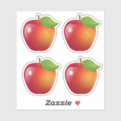 Sweet Red Apple Set 4 Aufkleber (Blatt)
