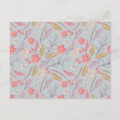 Sweet Red Blume & Foliage Frame Wedding Einladungspostkarte (Rückseite)