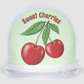 Sweet Red Cherries Personalized Schneekugeln (Rückseite)