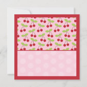 Sweet Red Cherry Baby Girl Geburtsankündigung Ankündigung (Rückseite)