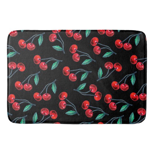 Sweet Red Cherry Muster Badematte (Vorderseite)