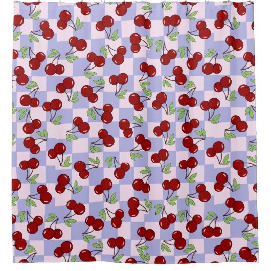 Sweet Red Cherry Muster Duschvorhang (Vorderseite)