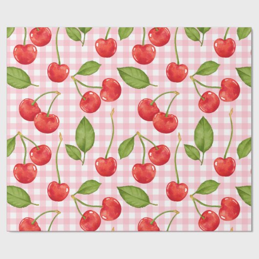 Sweet Red Cherry Muster Geschenkpapier (Flach)
