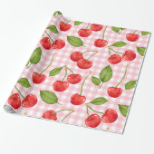 Sweet Red Cherry Muster Geschenkpapier (Ungerollt)