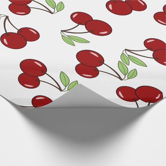 Sweet Red Cherry Muster Geschenkpapier (Ecke)